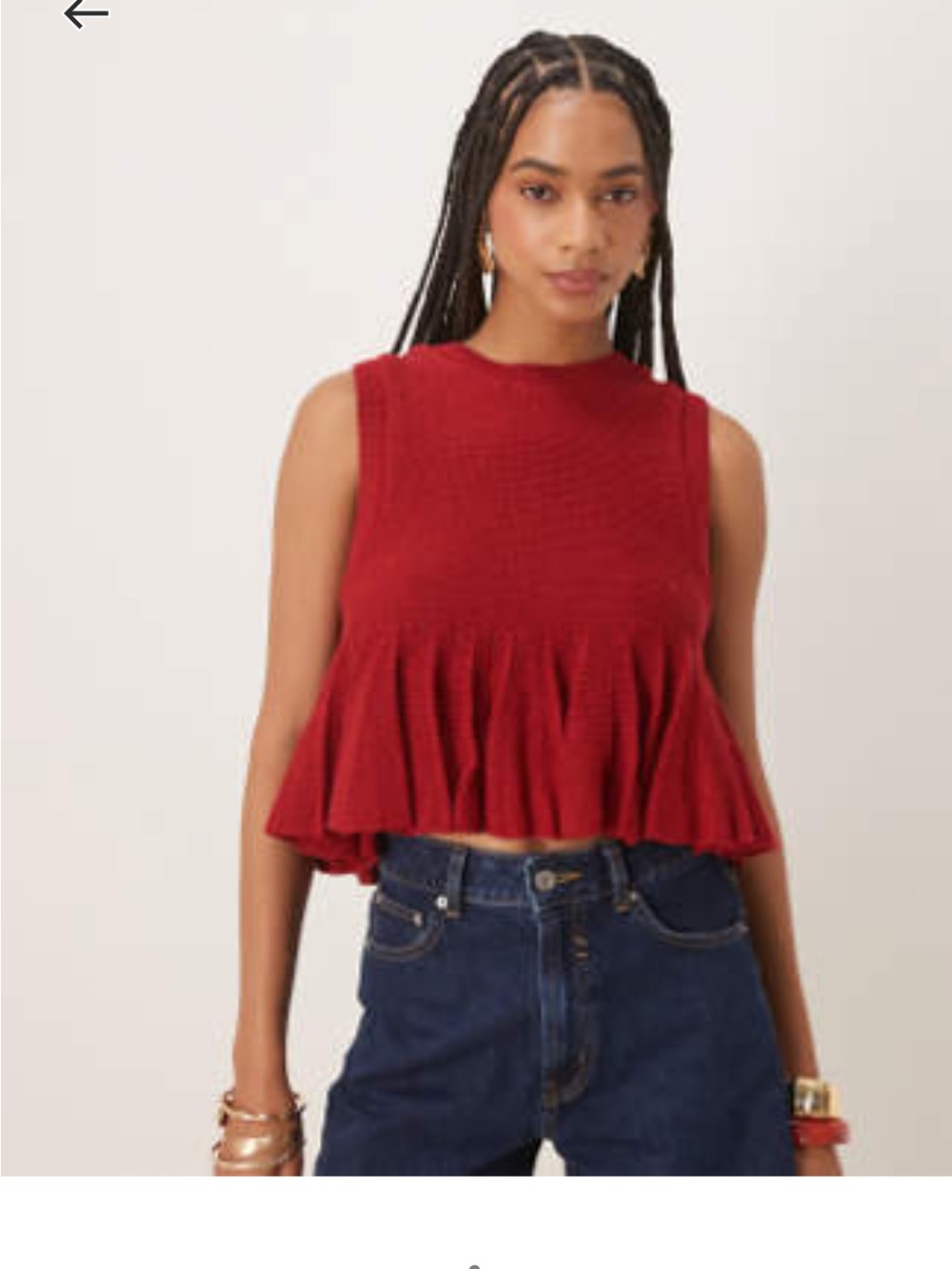 Asos Sleeveless Peplum Knit Top